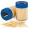 Urbanstrive Sturdy Safe Toothpick Holder with 800 Natural Wood Toothpicks for Teeth Cleaning Unique Home Design Decoration 2 Pack Blue