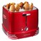 Nostalgia 4 Slot Bun Mini Tongs Hot Dog Toaster Works with Chicken Turkey Veggie Links Sausages and Brats Retro Red Aluminum
