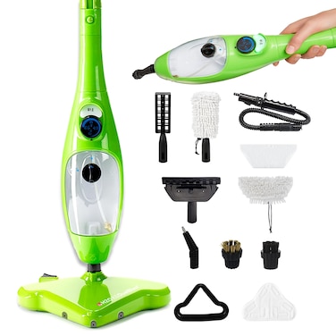 H2O MOP H2O X5 Steam Mop with Dualblast head and Handheld Steam Cleaner For Kitchen Tile Floors Hardwood Floors Grout Cleaner Upholstery Cleaner and Carpets