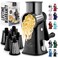Zulay Kitchen Cheese Grater Hand Crank  Grater For Kitchen With Reinforced Suction  Rotary Cheese Grater With 5 Replaceable Stainless Steel Blades  Easy to Use  Clean  Vegetable Cutter  Black