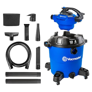 Vacmaster VBV1210 12 Gallon 5 Peak HP WetDry Shop Vacuum with Detachable Blower