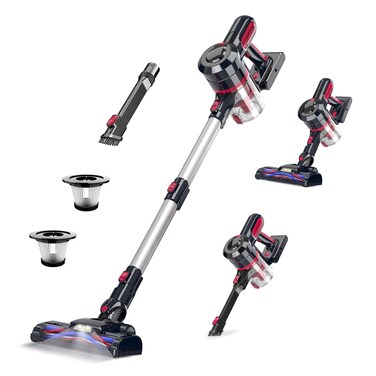 JYH Cordless Vacuum Cleaner 25kPa Powerful Vacuum Cleaners for Home Stick Vacuum Rechargeable with 2200mAh Detachable Battery Up to 45 Mins Portable Handheld Vacuum for Hardwood Carpet Pet Hair
