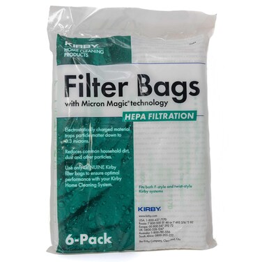 Kirby 204814 Micron Magic HEPA Filter Plus Bags 6 White Vacuum Bags 6 Pack Filter bags