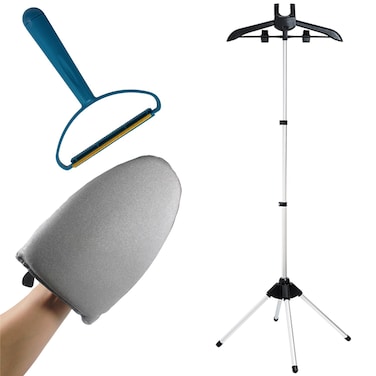 Garment hanger for steaming clothes with Ironing GlovesSteam rack for clothesHandheld garment steamer rackClothes hanger for steam ironingSteam stand clothesSteam iron steamer hanger standing