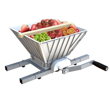 SQUEEZE master Fruit Apple Wine Classic Crusher 7 Litre18Gallon Manual Grinder Large Nylon HopperNylon TeethSilver