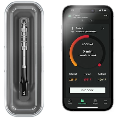 CHEF iQ Sense Smart Wireless Meat Thermometer with UltraThin Probe Unlimited Range Bluetooth Meat Thermometer Digital Food Thermometer for Remote Monitoring of BBQ Grill Oven Smoker Air Fryer