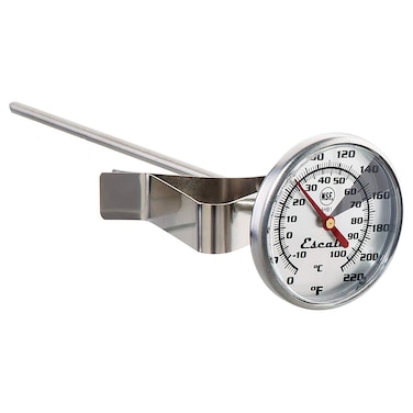 Escali AHB1 Instant Read Large 175inches Dial Beverage Thermometer Liquid Milk Coffee Tea Stainless Steel HandsFree Kitchen Thermometer NSF Certified Commercial