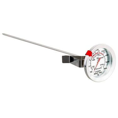 Escali AHC2 Stainless Steel Deep Frying and Candy Thermometer with Pot Clip 12Inch Probe with Candy Temperature Zones NSF Certified