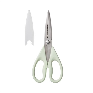 KitchenAid All Purpose Kitchen Shears with Protective Sheath for Everyday use Dishwasher Safe Stainless Steel Scissors with Comfort Grip 872Inch Pistachio