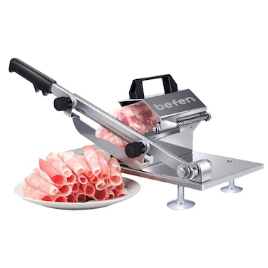 Manual Frozen Meat Slicer Stainless Steel Meat Cutter Beef Mutton Roll Meat Cheese Food Slicer Vegetable Sheet Slicing Machine for Home Cooking Kit of Hot Pot Shabu Shabu
