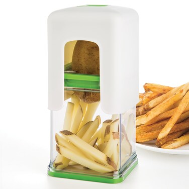 Prepworks by Progressive Tower Fry Cutter Quickly Slice Perfect French Fries Veggie Sticks Onions Carrots NonSkid Base Easy to Clean Dishwasher Safe