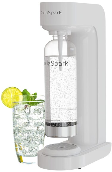SODASPARK Soda Streaming Machine for HomeSparkling Water Maker with 1L BPA Free Carbonating BottleEasy to UseCompatible with screw in 60L CO2 Cylinder Not Included SS157W