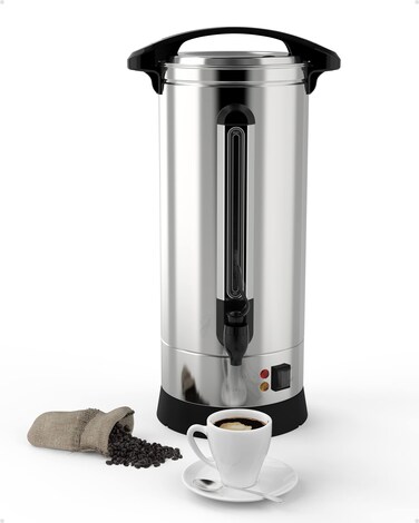GarveeTech Coffee Urn 65 Cup Dual Layers Stainless Steel Commercial Coffee Maker 10L26 Gal Large Coffee Dispenser Fast Brewing Electric Hot Water Dispenser With KeepWarm Mode For Events Catering
