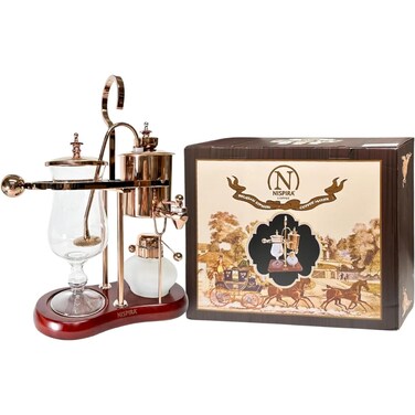 Nispira Belgian Belgium Luxury Royal Family Balance Syphon Siphon Coffee Maker Copper Color 1 set