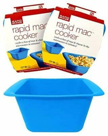 Rapid Brands Mac Cooker  Microwave Macaroni  Cheese in 5 Minutes  Perfect for Dorm Small Kitchen or Office  Dishwasher Safe Microwaveable BPAFree  Blue 2 Pack