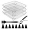 ZEENEEK 8 Inch Square Air Fryer Rack Set of 3 Stackable Stainless Steel Dehydrator Rack Square Racks Air Fryer Accessories for Cosori Instant Vortex Nuwave Air Fryer Ninja Foodi Grill 13 Pcs