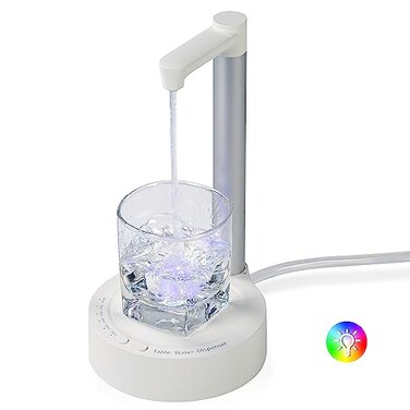 Slthe Desktop Water Bottle DispenserNew upgrade RGB Ambient Light Bedside Water DispenserPortable 5 Gallon Water Dispenserwith 7 Levels Pumping and Ambient LightSuitable for Home Office Outdoor