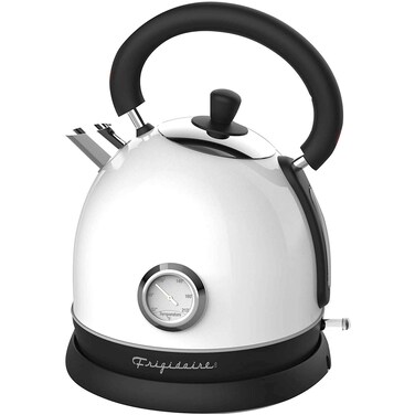 Frigidaire EKET125WHITE Retro Electric Hot Water Kettle with Speed Boil Tech BpaFree 18 Stainless Steel White