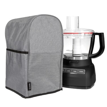 Crutello Food Processor Cover with Storage Pockets for Large 1114 Cup Processors Fits Various Brands