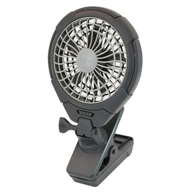 O2COOL Treva 5 Inch Two Speed Battery  USB Powered Clip On Fan  Slim and Portable Cooling Travel Fan with USB  Gray