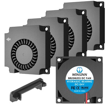 WINSINN Blower Fan 24V 40mm Turbine Turbo Fan 40x10mm 4010 DC Brushless Hydraulic Bearing Cooling for 3D Printer Extruder Hotend  2Pin 006A 144W 70005 RPM Pack of 5Pcs