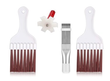 Hovico 4 Pieces Air Conditioner Condenser Fin CombStainless Steel Air Refrigerator Fin Cleaner Whisk BrushCleaning Brush Coil Condenser Brush AC Fin Comb Evaporator Radiator Repair Tool