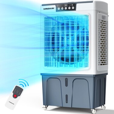 VAGKRI Evaporative Cooler 2100CFM Air Cooler 120Oscillation Swamp Cooler with Remote Control 24H Timer 3 Wind Speeds for Outdoor Indoor Use79Gallon