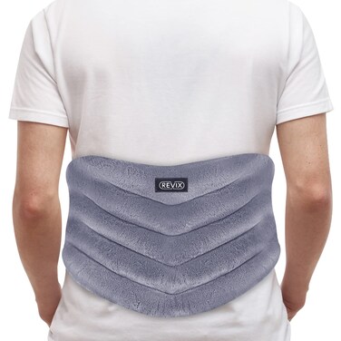 REVIX Microwavable Heating Pad for Back to Alleviate Pain Extra Large Microwave Heated Pack with Moist Heat for Waist Stomach and Shoulder Unscented Hot or Cold Pack Gray