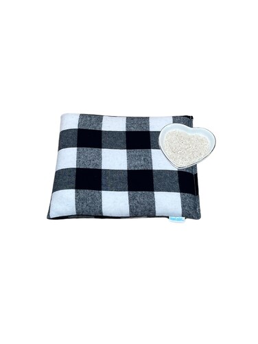 Microwaveable Heating Pad Black Plaid