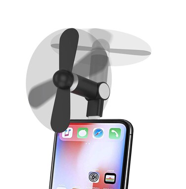 Wuedozue Mini Phone Fan 180 Rotating Portable Cool Cooler Mobile Phone Fan Compatible with iPhone 1414Pro Max1313 Pro Max1212 Pro Max1111 Pro11 Pro MaxXXsXriPad and More black