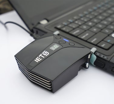 IETS Laptop Fan Cooler with Temperature DisplaySideDraft Portable Intelligent Notebook RadiatorRapid Cooling Adjustable Speed AutoTemp Detection