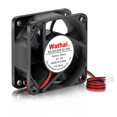 Wathai 60x60x25mm 60mm 24V 2Pin DC Brushless Case Cooling Fan