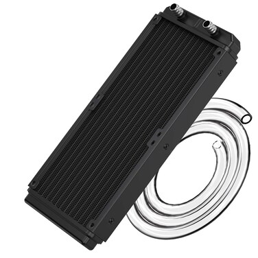 Clyxgs Water Cooling Radiator 12 Pipe Aluminum Heat Exchanger Radiator with Tube for PC CPU Computer Water Cool System DC12V 240mm