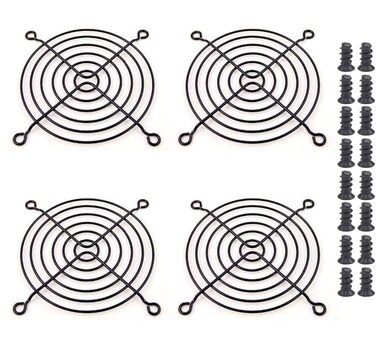 Easycargo 4pcs 92mm Fan Grill 92mm Guard Black with Screws Black 92mm