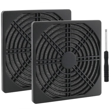 MTQY Fan Filter Grill 2PCS 120mm Computer Case Fan Dustproof Filter 3 in 1 PC Fan Guard Grill Cooling Fan Protector Cover with Screwdriver Black