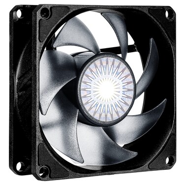Cooler Master SickleFlow 80 AllBlack Square Frame Fan Air Balance Curve Blade Sealed Bearing PWM Control for Computer Case  Air Coolers