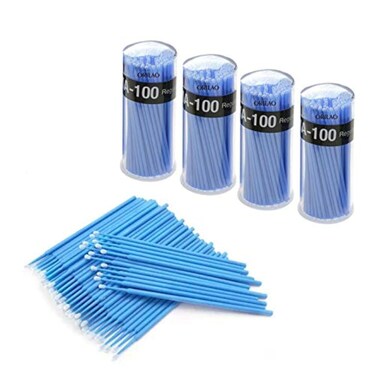 ORILAO 400 PCSPack Disposable Micro Applicator Brush Microbrushes Mutipurpose Regular25mm Blue