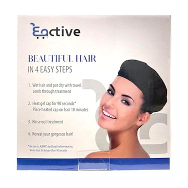 Eactive Cordless Deep Conditioning Heat Cap  Hair Styling and Treatment Steam Cap  Heat Therapy and Thermal Spa Hair Steamer Gel Cap  Black