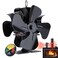 Ourhom Wood Stove Fan Doublesided Fireplace Fan Heat Powered Twosided 4 Blades Heat Activated Fan Silent Motors Heat Powered Stove Fan for Wood Burning StovePelletLog Push Air Flow
