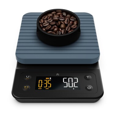 Greater Goods Digital Accurate Coffee Scale for PourOver Maker with Timer for Great French Press and General Kitchen Use Designed in St Louis Stone Blue