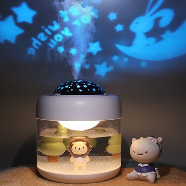 HMLUESR Baby Cool Mist Humidifiers for Bedroom Quiet  1691 OZ Small Humidifiers for Home with Night Light  Star Projector for Kids Babies Girls as Best Gift