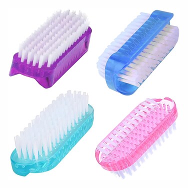 ROLECK 4 Pcs Nail brush Two SidedNail brush for cleaning fingernails Men WomenNail brushes for ToesEasy use fingernail brushNail scrubber brush for TravelNail cleaning brush Kids