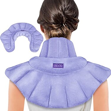 REVIX Microwave Heating Pad for Neck Shoulders and Back Pain Relief with Moist Heat Weighted Microwavable Heated Neck Wrap Warmer Scented