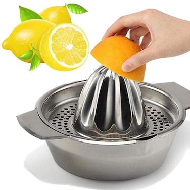 Wingwa Stainless Steel Lemon SqueezerJuicer with Bowl Container for Oranges Lemons Fruit Home Made Juice in Kitchen