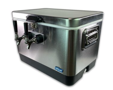 Coldbreak 2Tap Jockey Box Portable Bar Professional Grade 50 Stainless Coils Rear Input Stainless Steel
