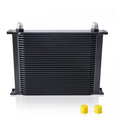 Acmango 30 Row AN1010AN Stacked Plate Oil Cooler Universal Engine Transmission Aluminium Alloy Black