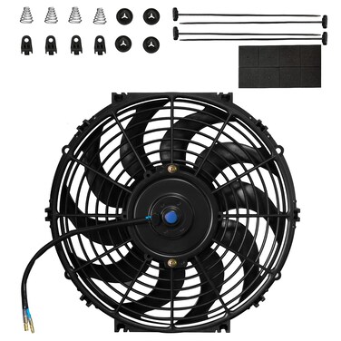 MuHize Automotive Electric Cooling Fan  12inch Car Radiator Cooling Fan2023 New High Performance Fans PushPull Electric Engine Cooling Assembly Reversible 12V 80W with Mount Kit