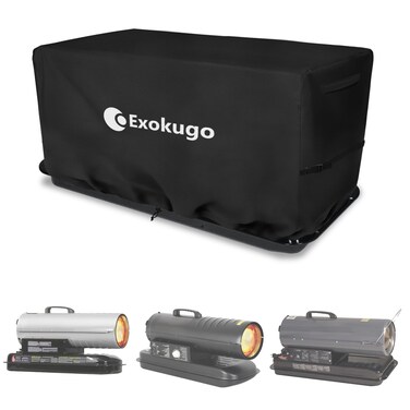 Exokugo Forced Air Heater Cover for 50000 BTU80000 BTU Forced Air HeaterHeavy Duty Waterproof Dustproof KeroseneDiesel Heater CoversBlack