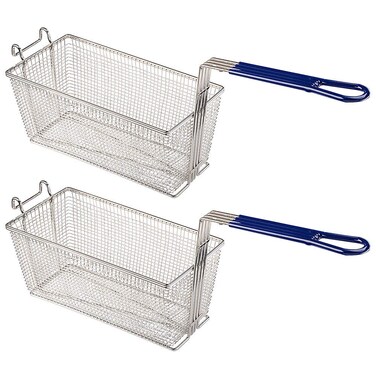 Bei Cheng 2PCS Deep Fryer Basket With NonSlip Handle Heavy Duty Nickel Plated Iron Construction 13 14 x 6 12 x 6 Commercial Use