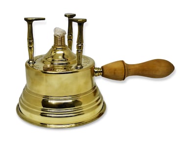 Elbaramony Al Bramony Brass Copper Turkish Greek Coffee Alcohol Burner Maker Table Top Tabletop with Wooden Handle Arabian Arabic Solid Large Size Hand Hammered Handmade Egypt Egyptian Decanter